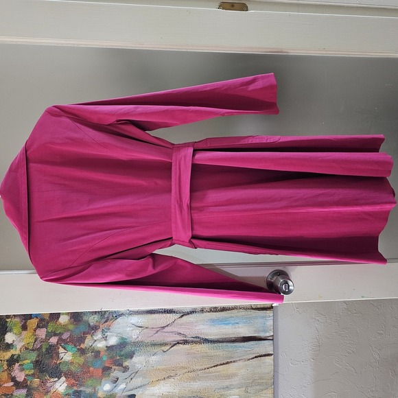 BANDOLINO | FUSCIA TRENCH COAT SIZE SMALL - Picture 2 of 4